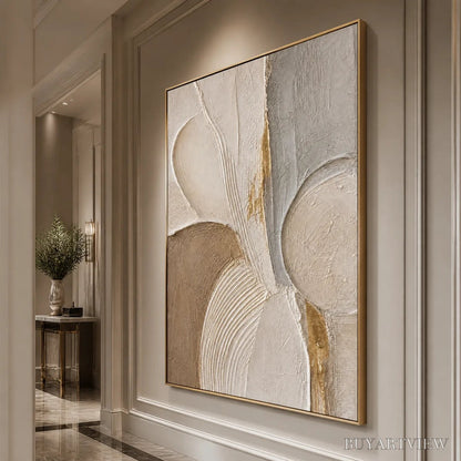 BUYARTVIEW Sculpted Quiet – Neutral Sculpted Relief Abstract - image 4