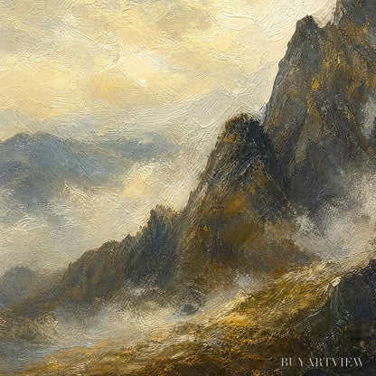 BUYARTVIEW Silver Ridge – Moody Mountain Landscape Painting - image 4
