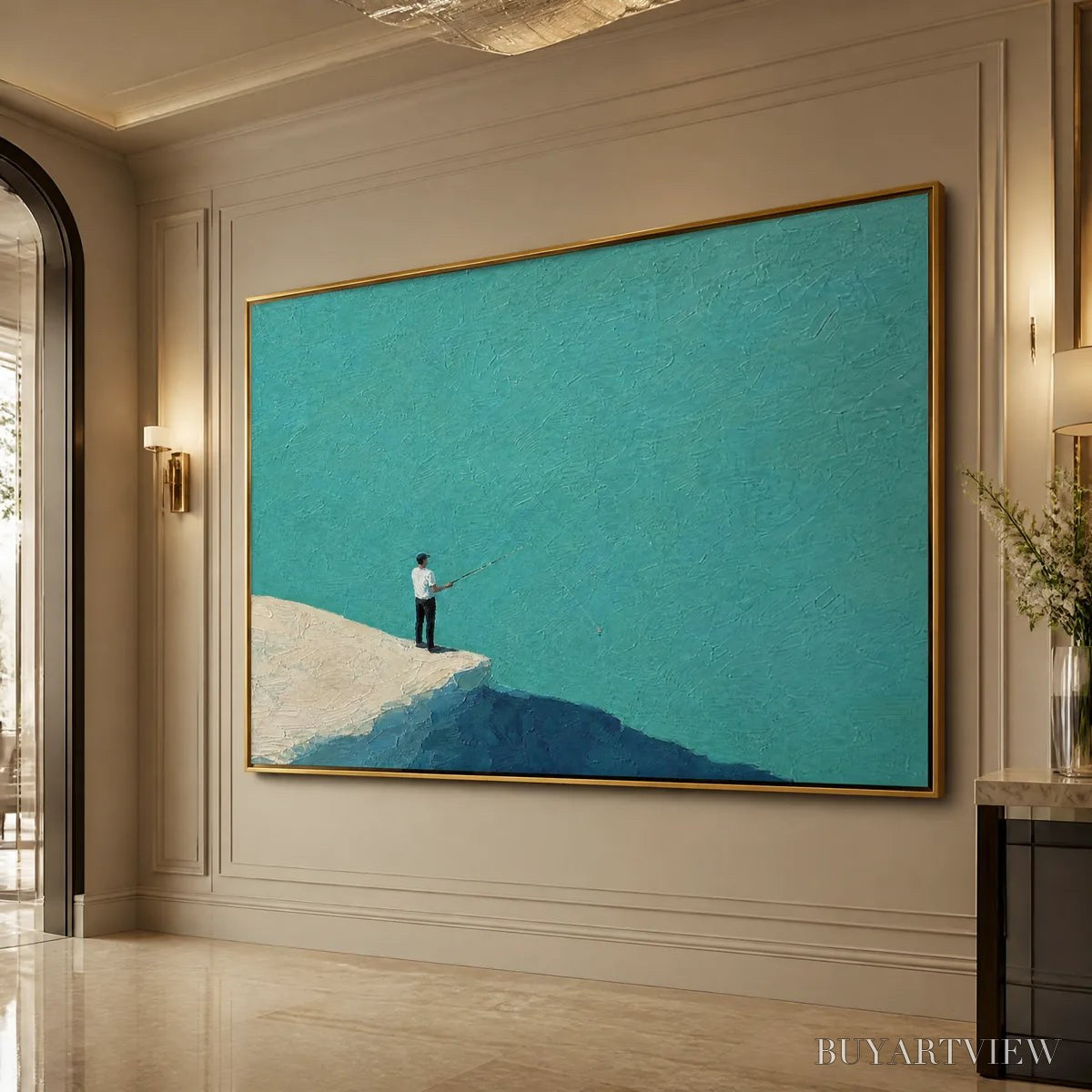 BUYARTVIEW Blue Horizon – Minimal Blue Horizon Figure Art - image 4
