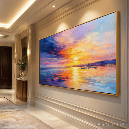 BUYARTVIEW Violet Sunset – Sunset Ocean Seascape Painting - image 4