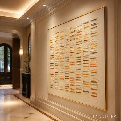 BUYARTVIEW Warm Stone Geometry – Warm Beige Geometric Texture Painting - image 4