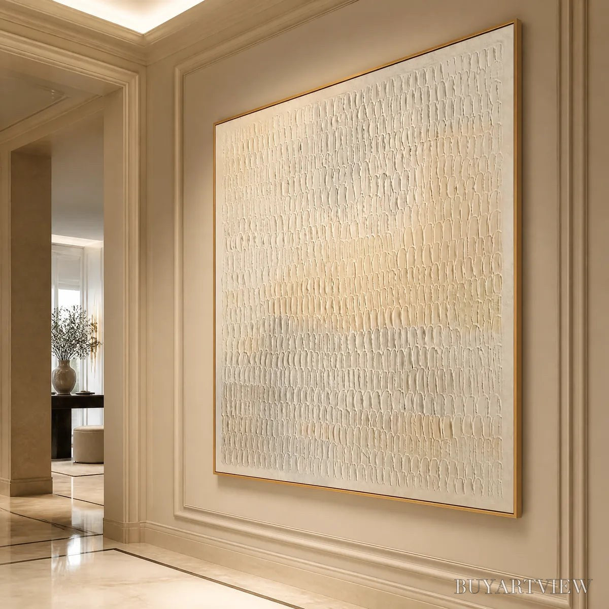 BUYARTVIEW Whispered Plaster – White Textured Minimalist Abstract - image 4