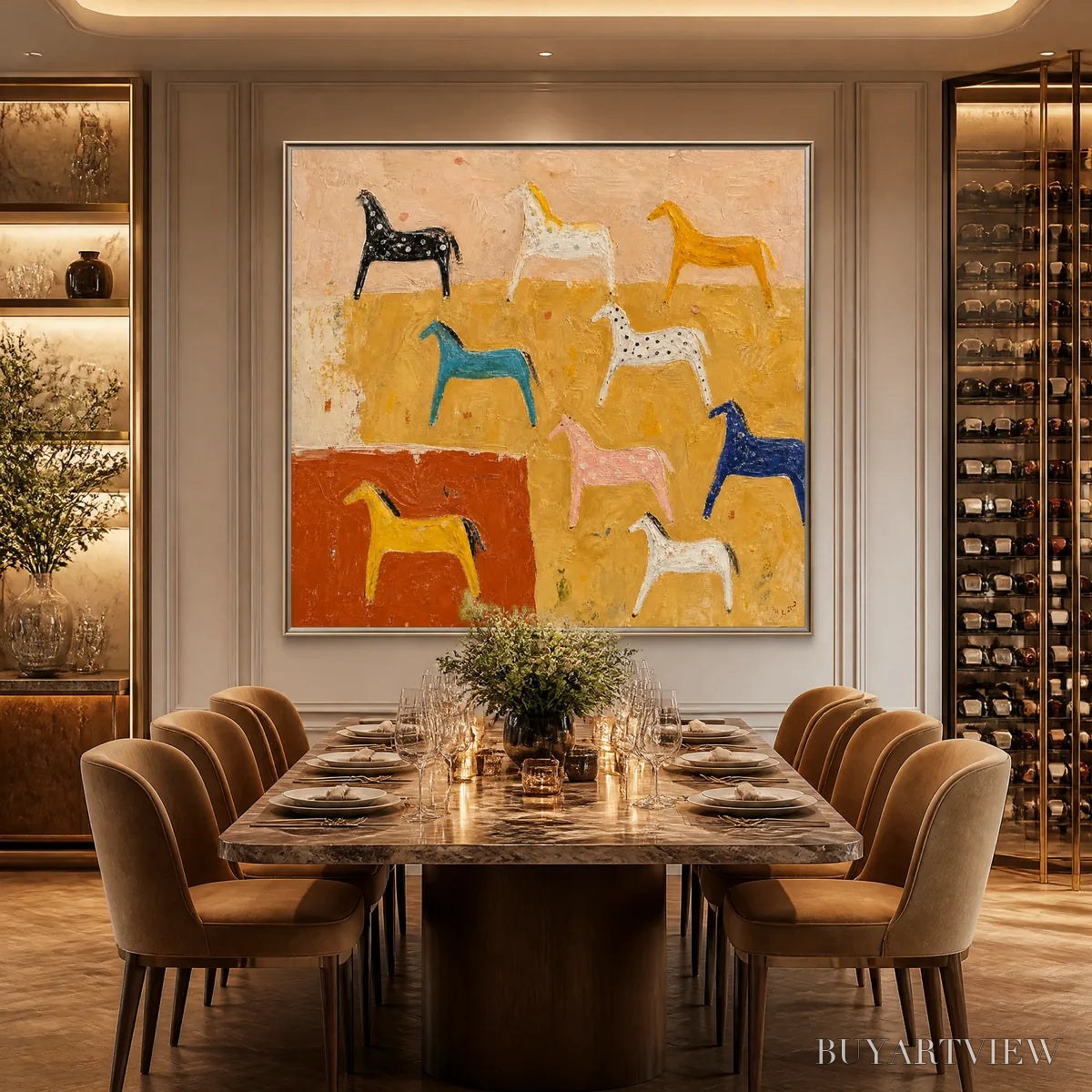 BUYARTVIEW Joyful Horse – Colorful Horse Pattern Painting - image 4