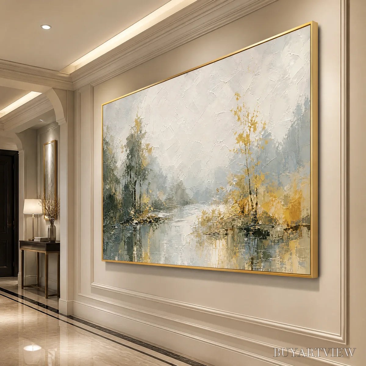 BUYARTVIEW Forest Veil – Misty Forest Lake Painting - image 4