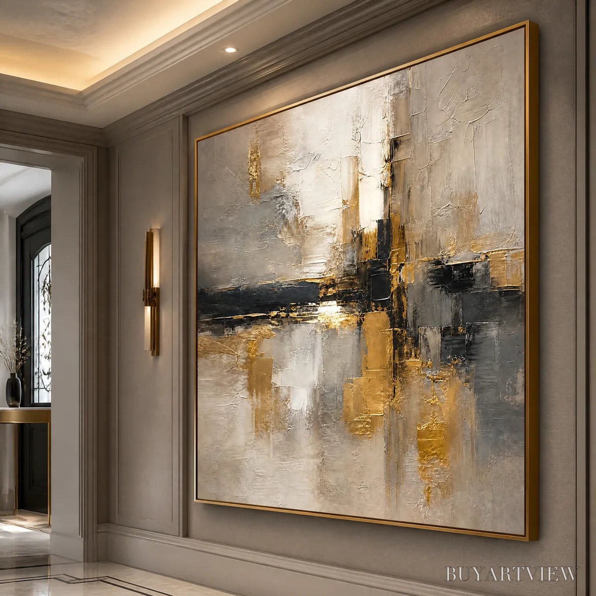 BUYARTVIEW Golden Haze – Golden Mist Abstract Landscape - image 4