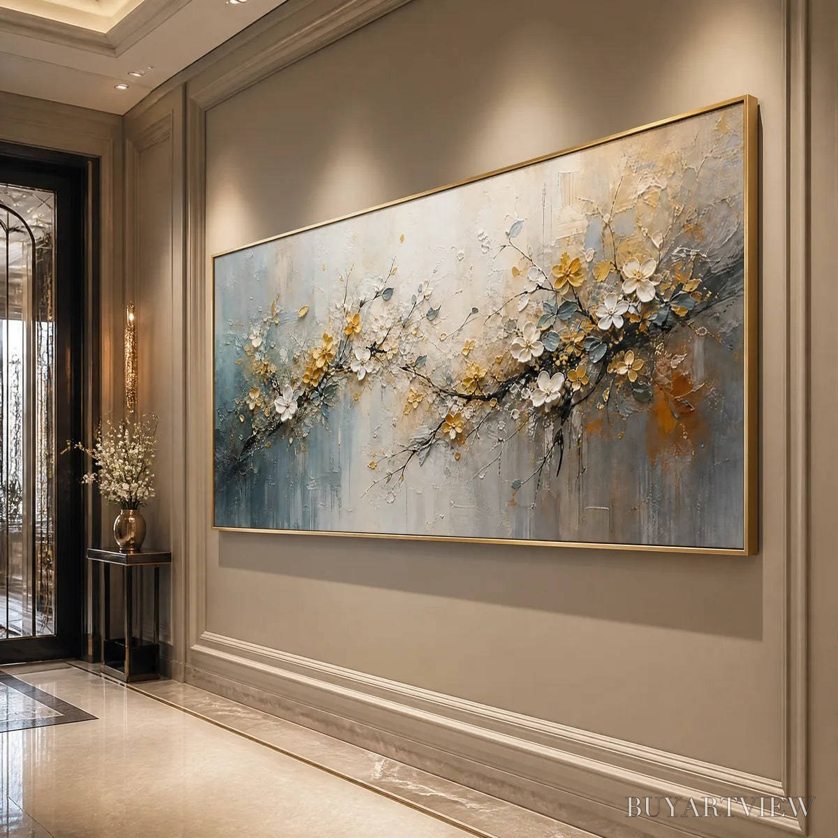 BUYARTVIEW Golden Branch – Soft Gold Floral Branch Art - image 4