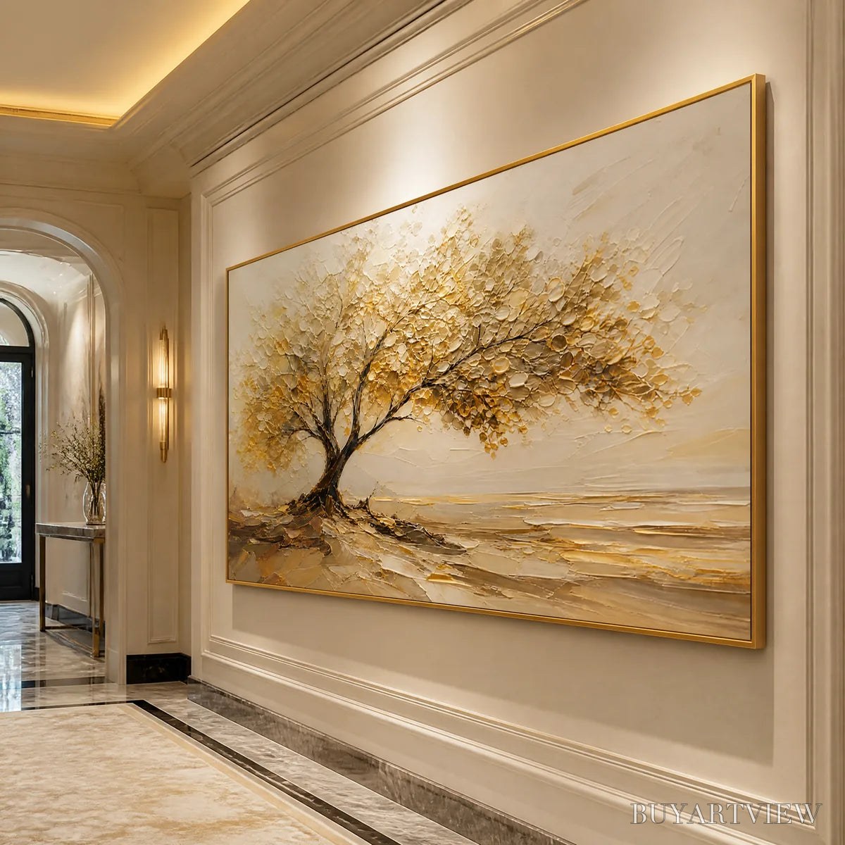 BUYARTVIEW Solitary Sand Tree – Beige Lone Tree Landscape - image 4