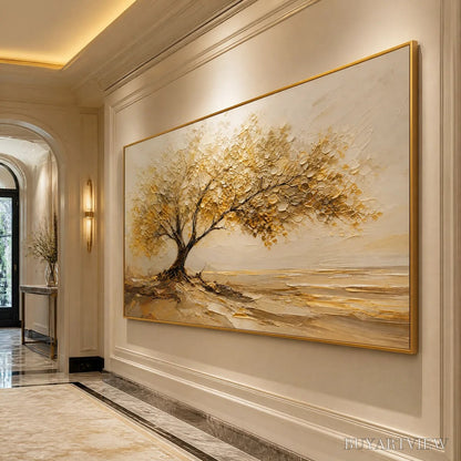 BUYARTVIEW Solitary Sand Tree – Beige Lone Tree Landscape - image 4