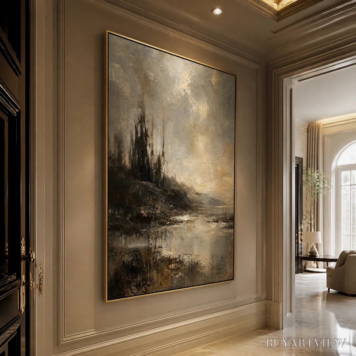 BUYARTVIEW Tarnished Lake – Moody Lake Landscape Painting - image 4