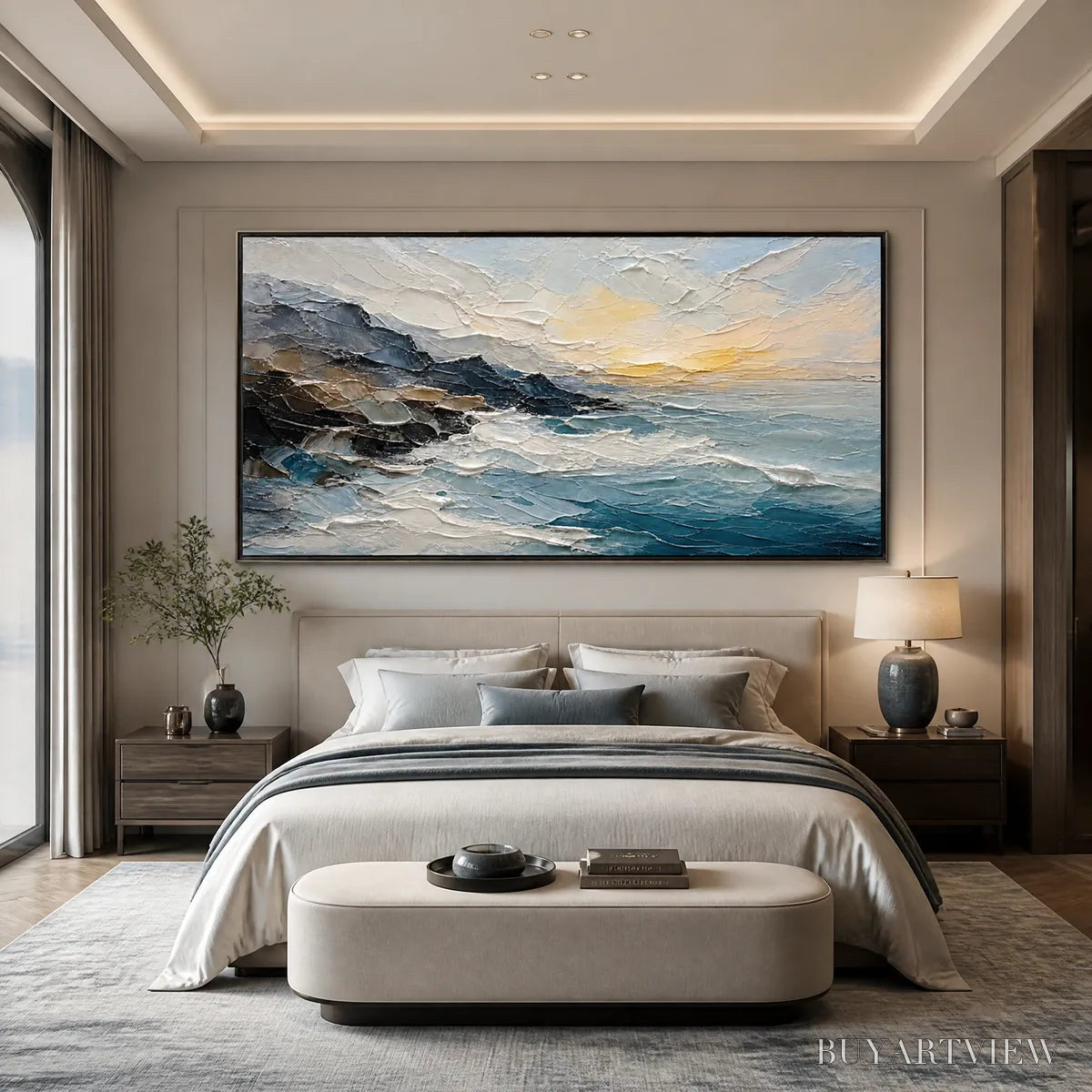 BUYARTVIEW Midnight Breaker – Stormy Ocean Wave Painting - image 5