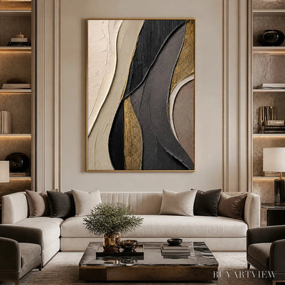 BUYARTVIEW Golden Balance – Black Gold Geometric Abstract - image 5