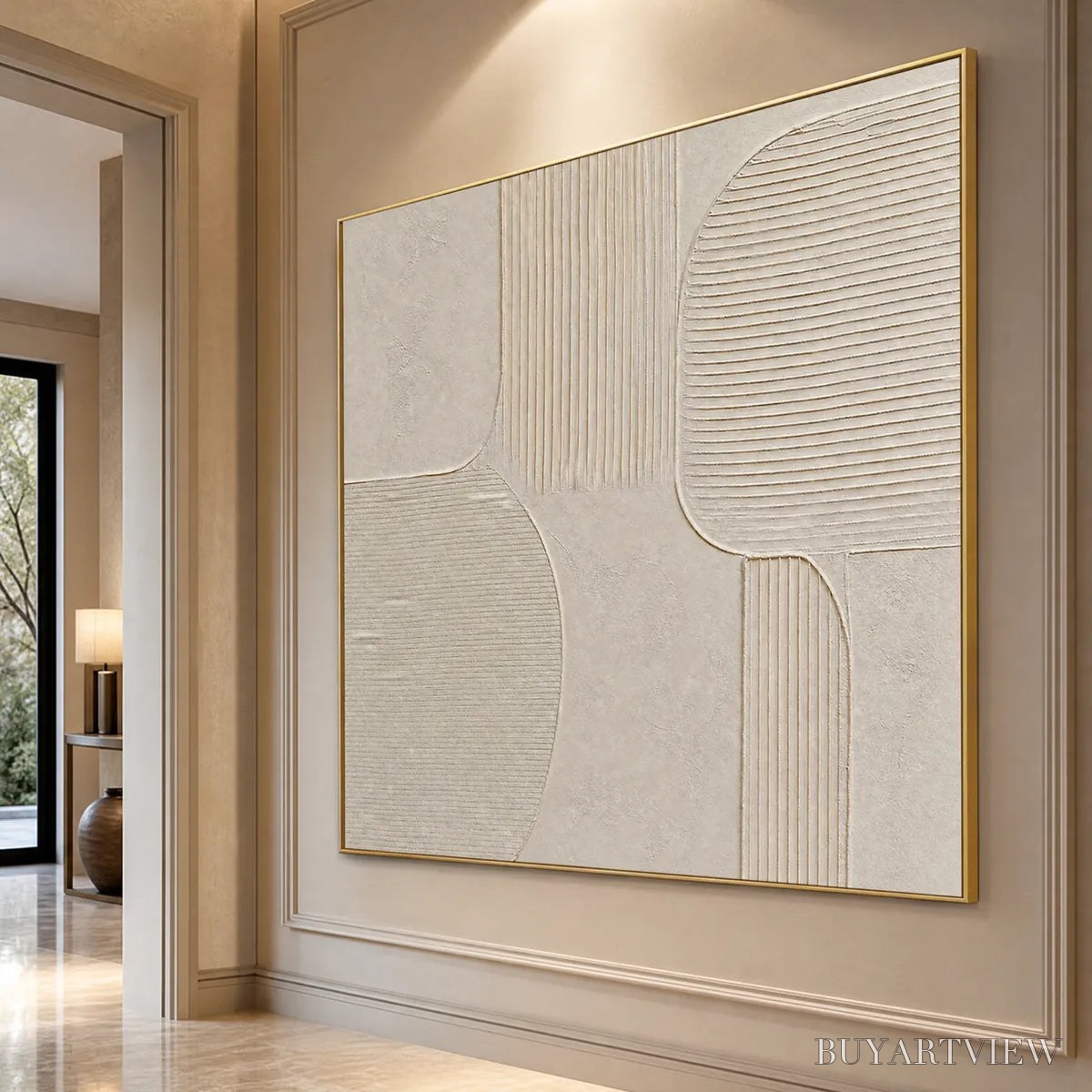 BUYARTVIEW Sanctuary – Large Square Textured Wabi Sabi Abstract Painting - image 5