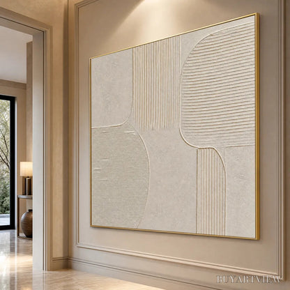 BUYARTVIEW Sanctuary – Large Square Textured Wabi Sabi Abstract Painting - image 5