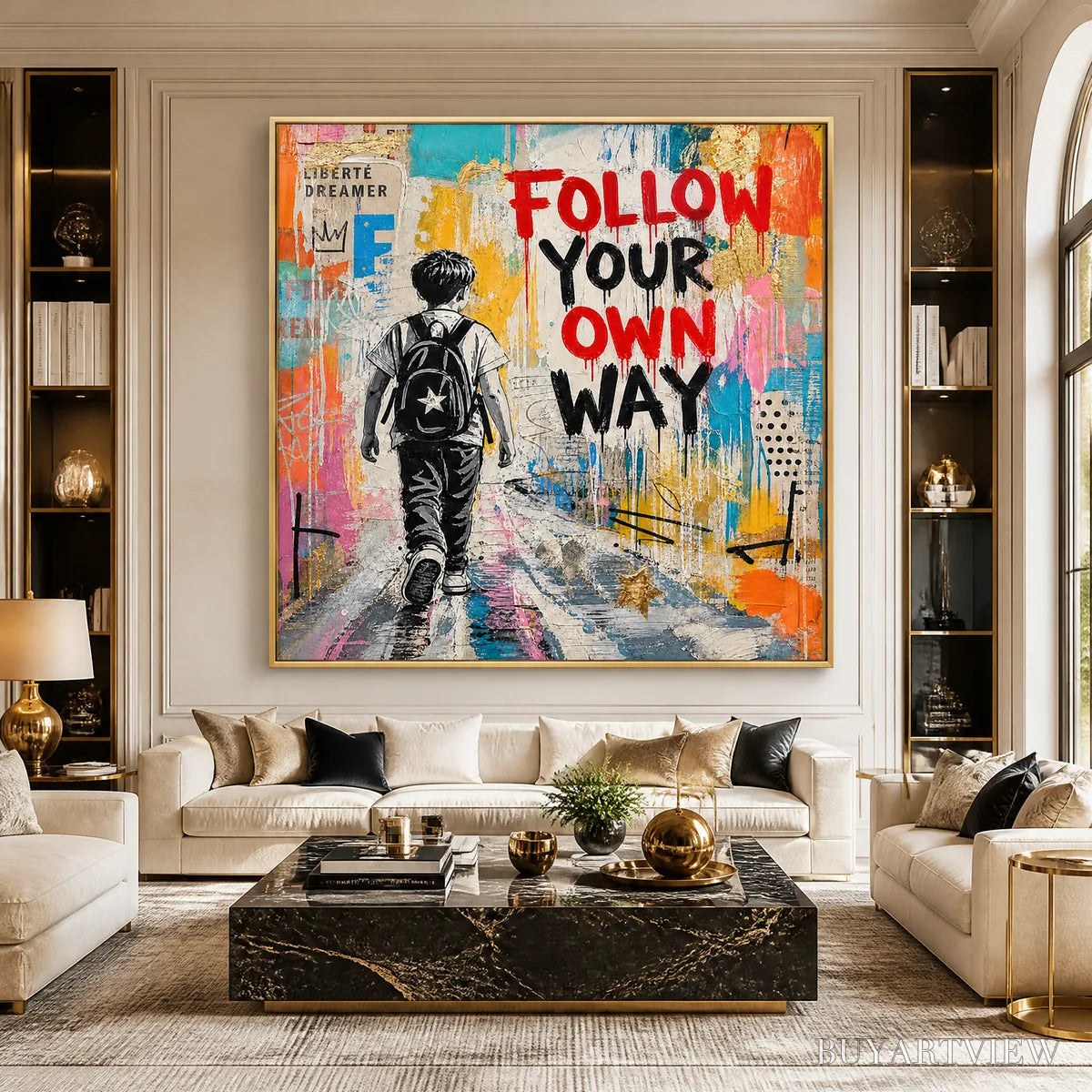BUYARTVIEW City Courage – Urban Pop Art Inspirational Painting - image 5