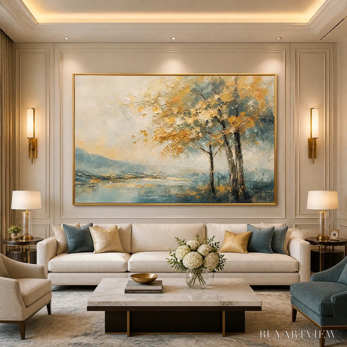 BUYARTVIEW Autumn Whisper – Soft Autumn Tree Landscape - image 5