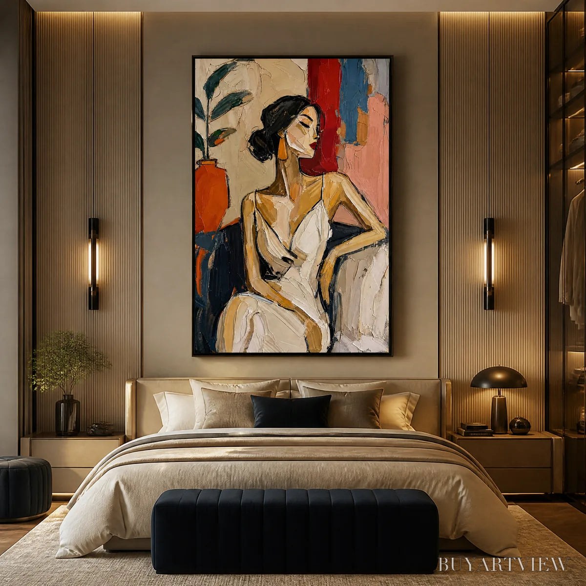 BUYARTVIEW Elegant Flame – Elegant Woman Figurative Painting - image 5