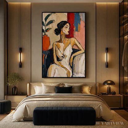 BUYARTVIEW Elegant Flame – Elegant Woman Figurative Painting - image 5