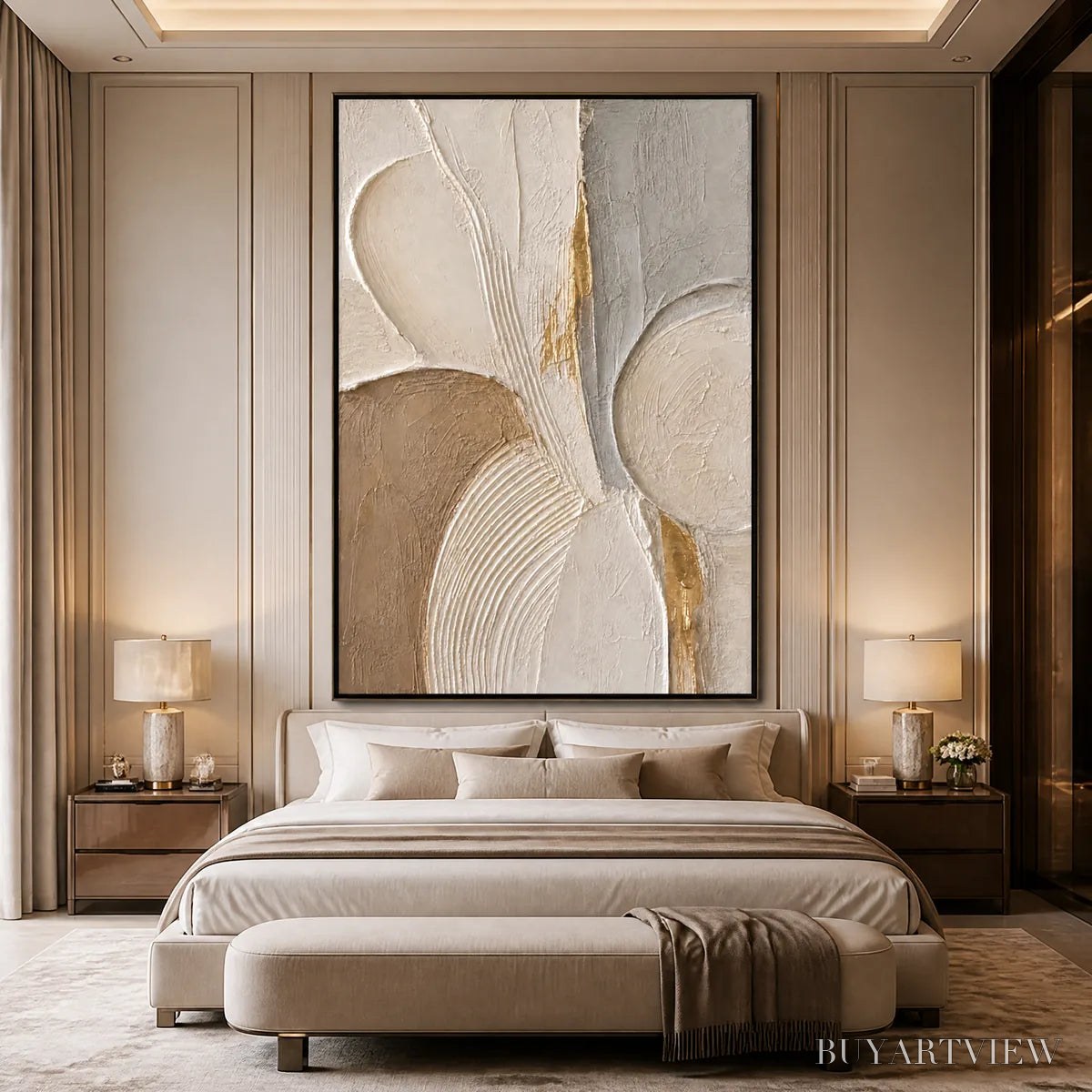 BUYARTVIEW Sculpted Quiet – Neutral Sculpted Relief Abstract - image 5
