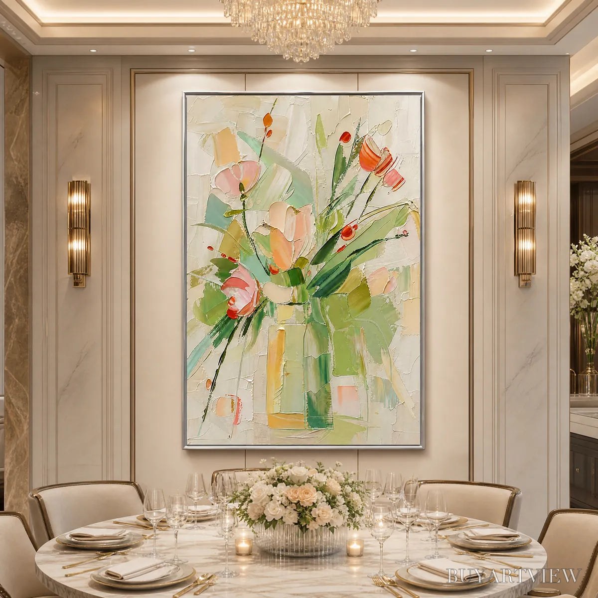 BUYARTVIEW Garden'S Breath – Textured Impasto Floral Still Life Oil Painting - image 5