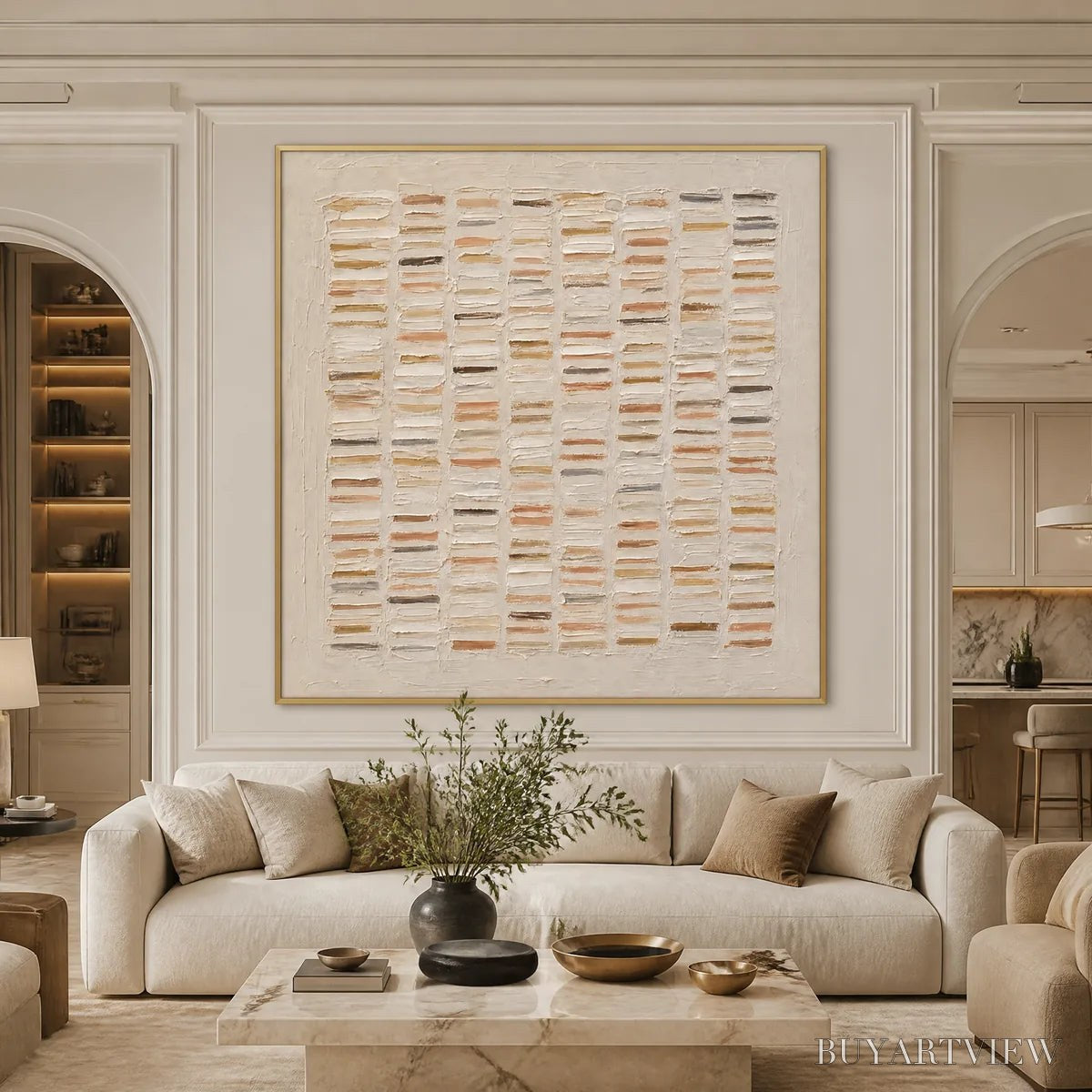 BUYARTVIEW Warm Stone Geometry – Warm Beige Geometric Texture Painting - image 5