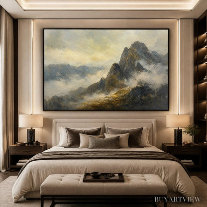 BUYARTVIEW Silver Ridge – Moody Mountain Landscape Painting - image 5