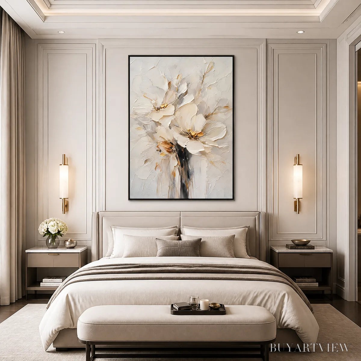 BUYARTVIEW White Bloom – White Bloom Flower Painting - image 5