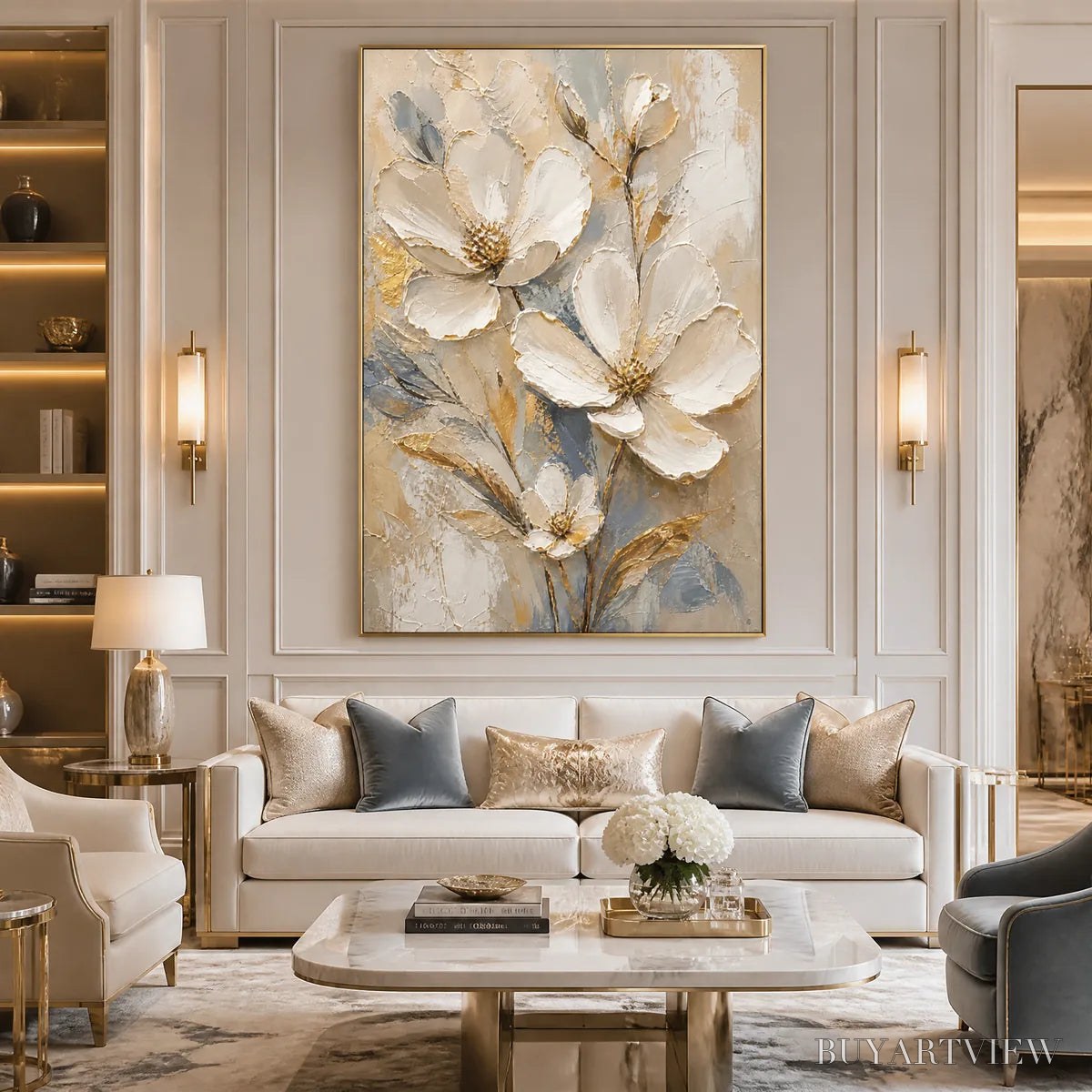 BUYARTVIEW Moonlit Magnolia – White Magnolia Floral Painting - image 5