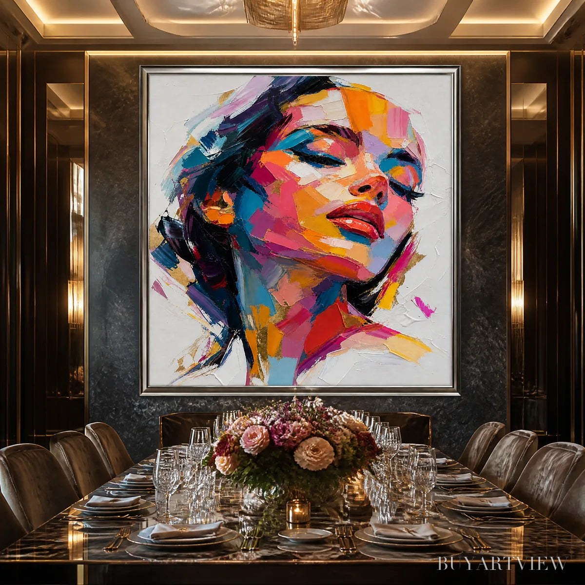 BUYARTVIEW Neon Muse – Colorful Pop Art Female Portrait - image 5