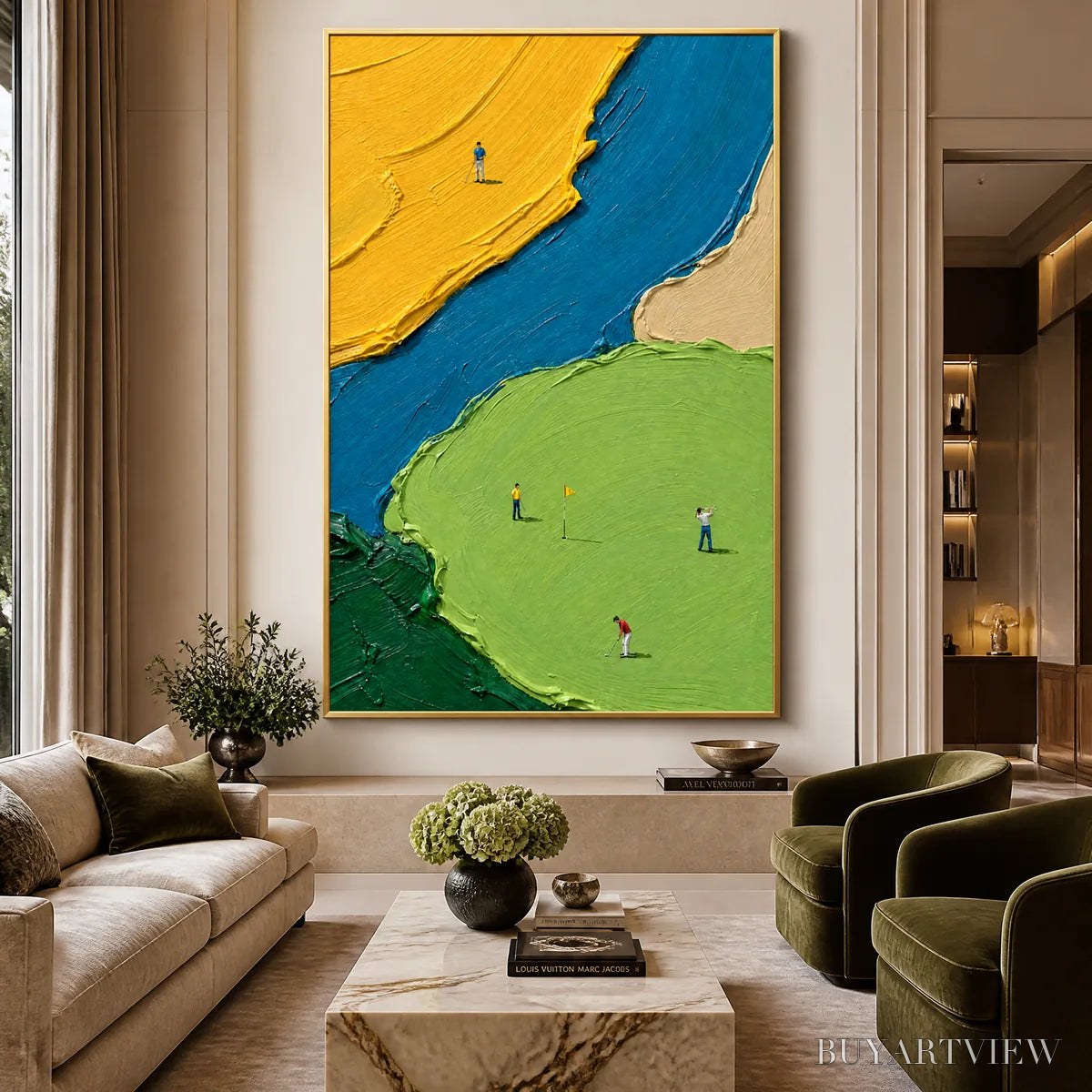 BUYARTVIEW Sunlit Figures – Bold Color Field People Painting - image 5