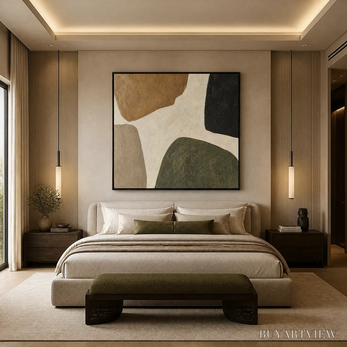 BUYARTVIEW Earthbound Forms – Organic Neutral Shape Abstract - image 5
