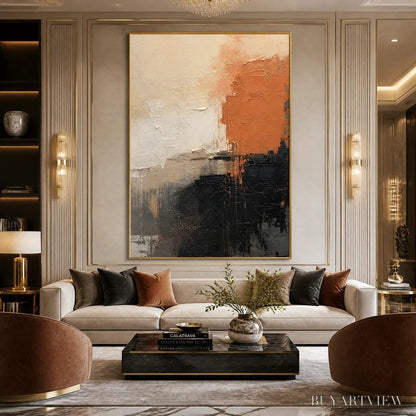 BUYARTVIEW Coral Shadow – Coral Black Neutral Abstract - image 5