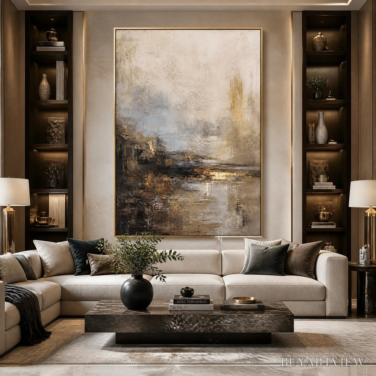 BUYARTVIEW Mist Over Lake – Misty Abstract Lake Painting - image 5