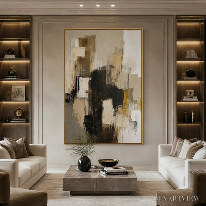 BUYARTVIEW Shadow Gold – Neutral Black Gold Abstract - image 5