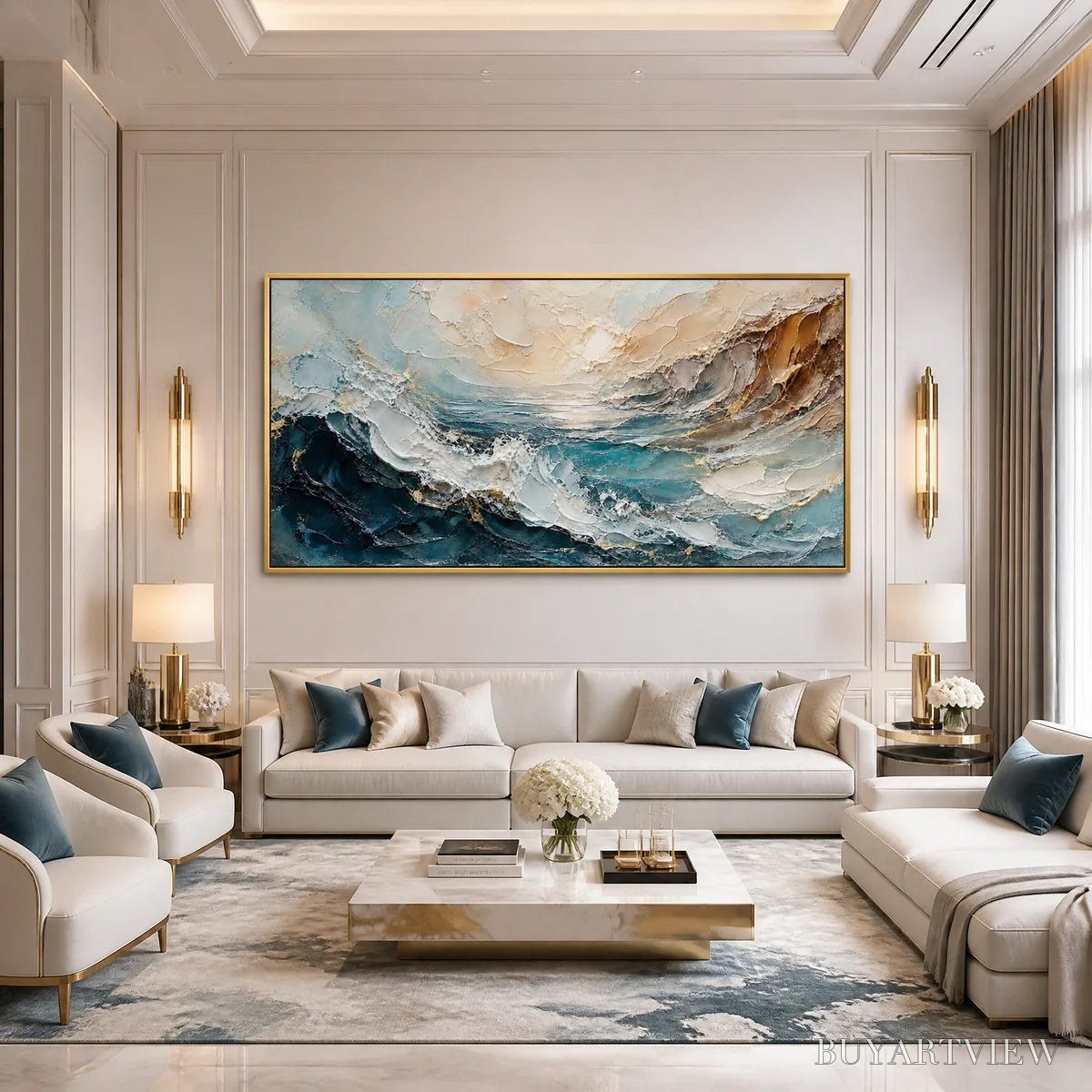 BUYARTVIEW Turquoise Rush – Turquoise Ocean Wave Painting - image 5