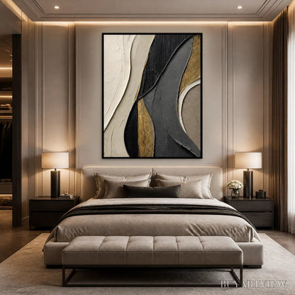 BUYARTVIEW Golden Balance – Black Gold Geometric Abstract - image 6