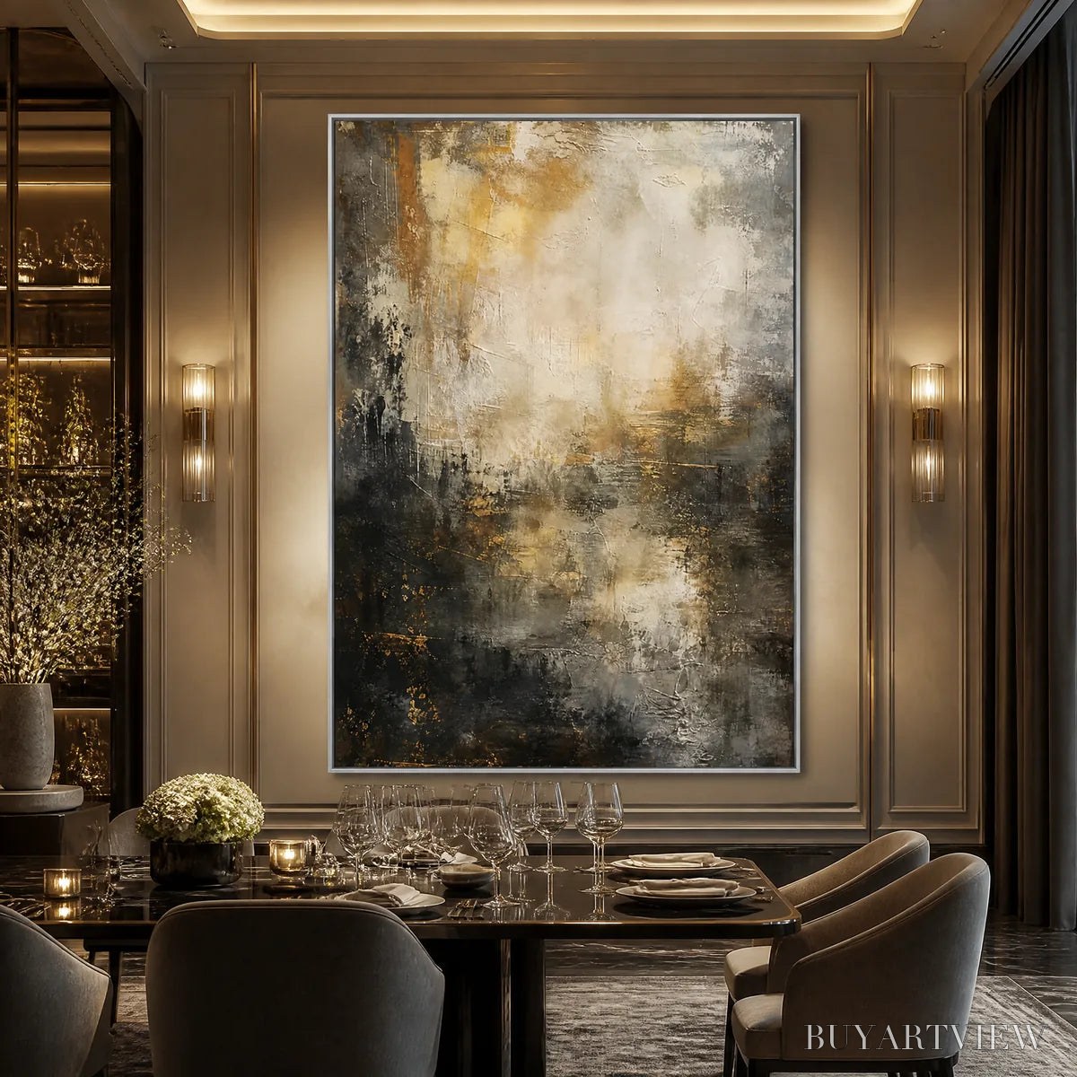 BUYARTVIEW Night Aurelia – Moody Gold Black Abstract - image 6