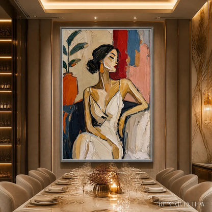 BUYARTVIEW Elegant Flame – Elegant Woman Figurative Painting - image 6