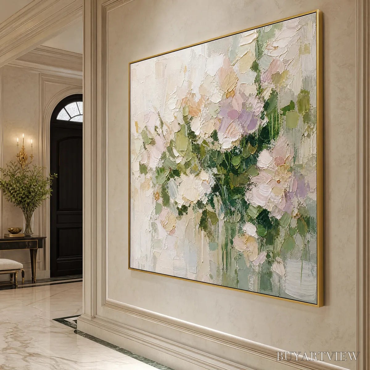 BUYARTVIEW Garden Reverie Square Floral Impasto Oil Painting - image 6