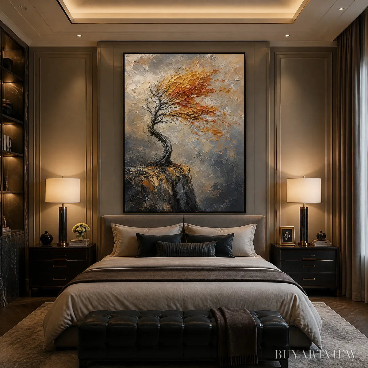 BUYARTVIEW Windfall Tree – Windswept Autumn Tree Painting - image 6