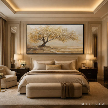 BUYARTVIEW Solitary Sand Tree – Beige Lone Tree Landscape - image 6