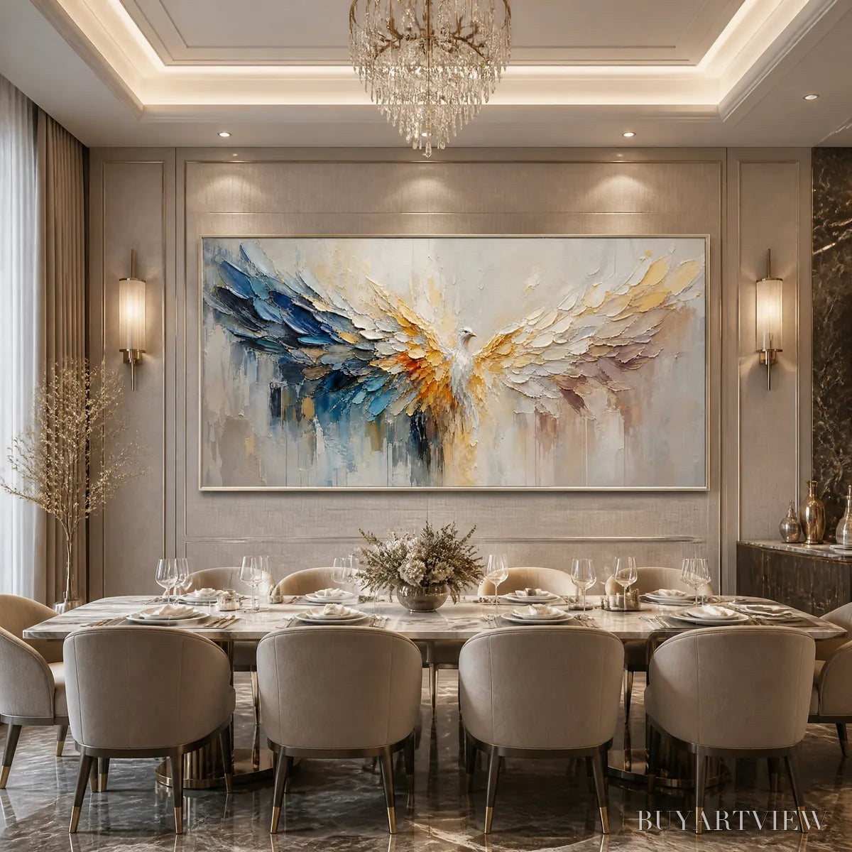 BUYARTVIEW Golden Wings – Golden Angel Wings Abstract - image 6
