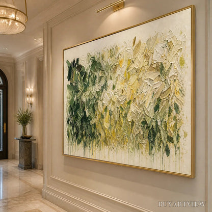 BUYARTVIEW White Herbarium – White Botanical Abstract Painting - image 6