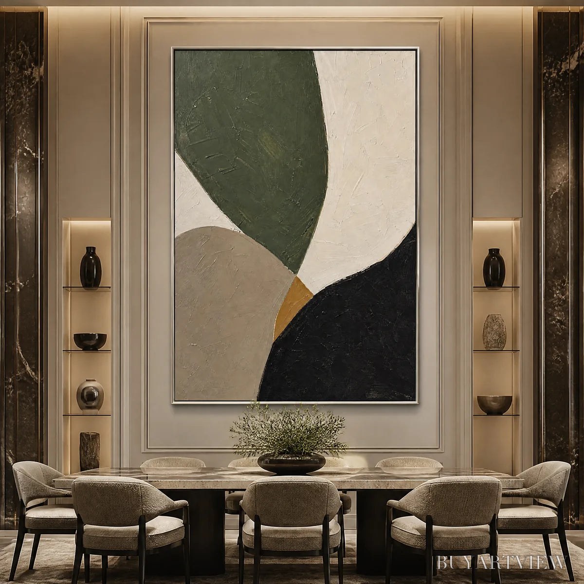 BUYARTVIEW Forest Muse – Green Black Organic Abstract - image 6