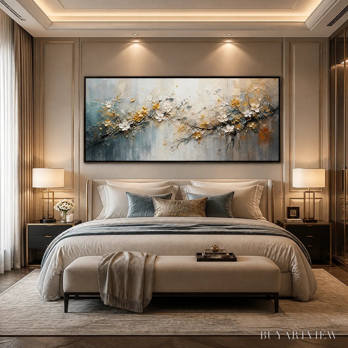 BUYARTVIEW Golden Branch – Soft Gold Floral Branch Art - image 6
