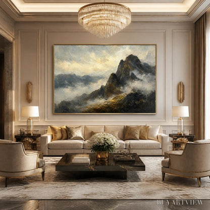 BUYARTVIEW Silver Ridge – Moody Mountain Landscape Painting - image 6