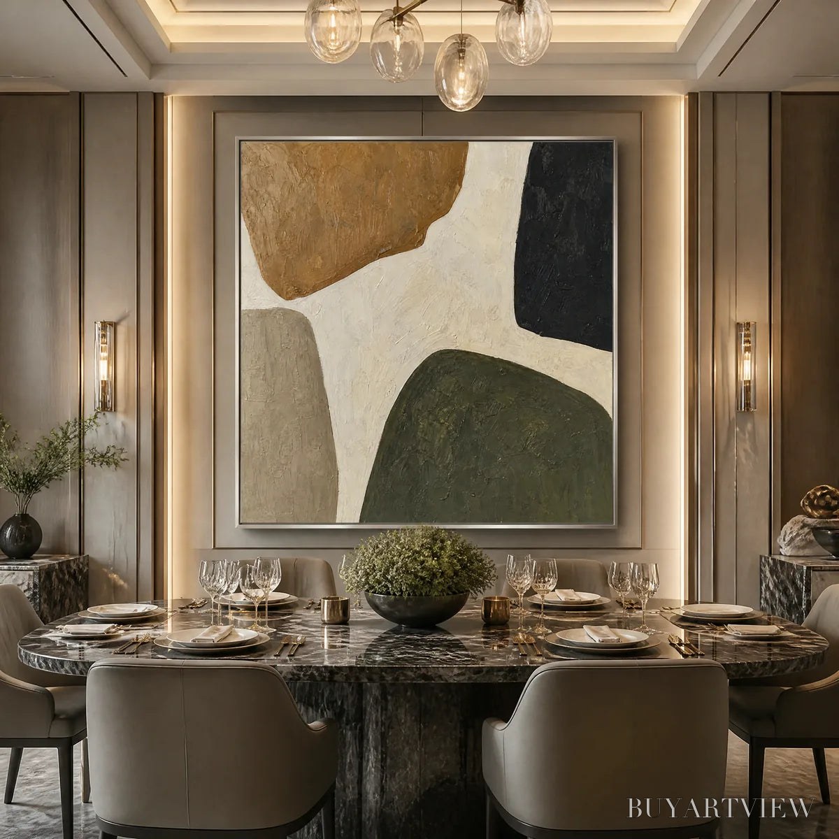 BUYARTVIEW Earthbound Forms – Organic Neutral Shape Abstract - image 6