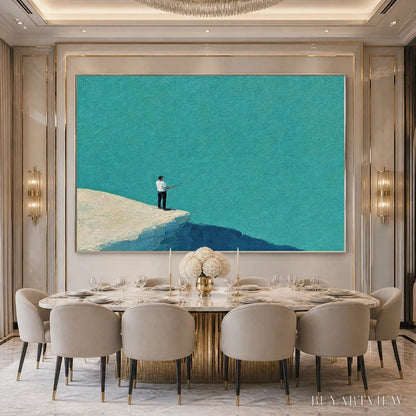 BUYARTVIEW Blue Horizon – Minimal Blue Horizon Figure Art - image 6