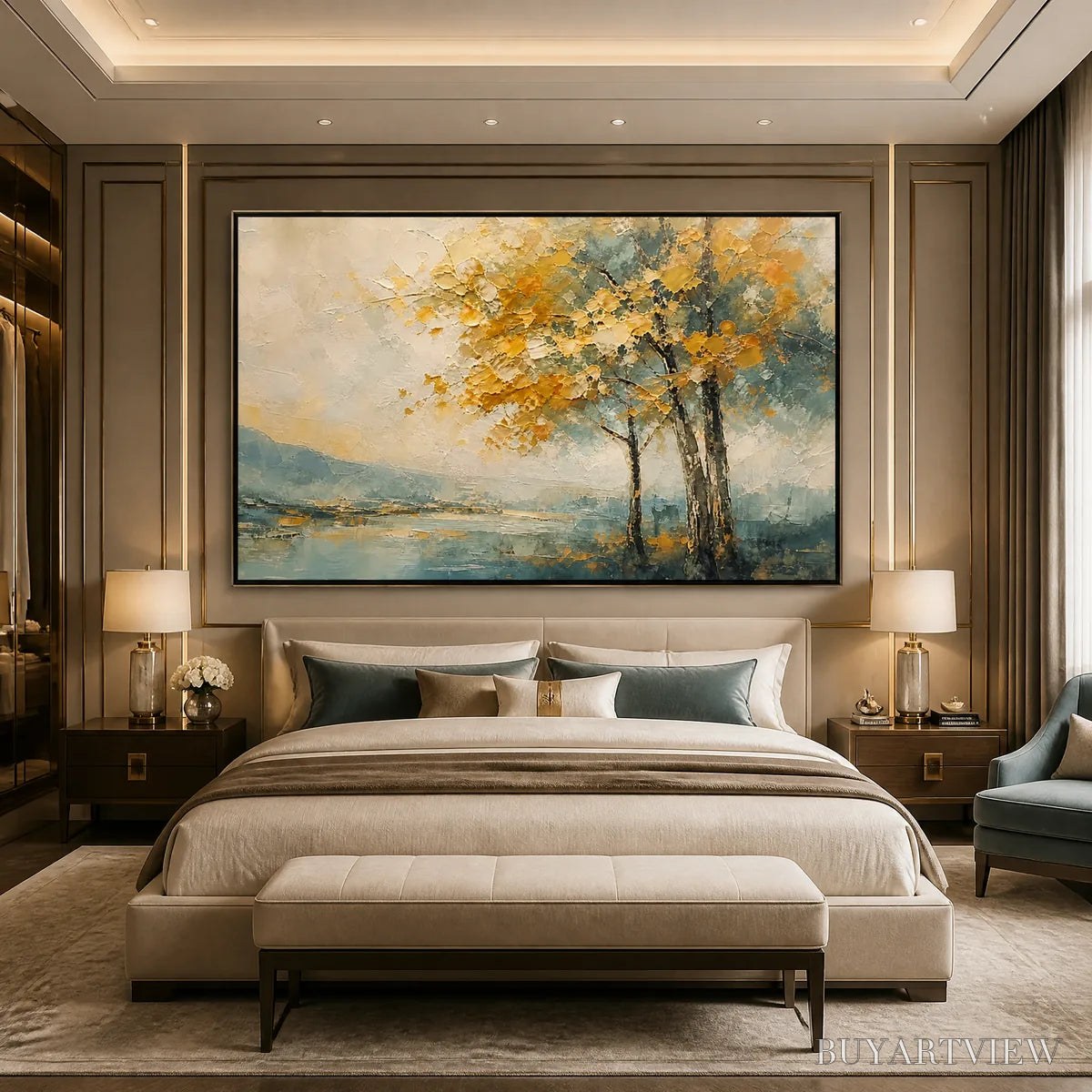 BUYARTVIEW Autumn Whisper – Soft Autumn Tree Landscape - image 6