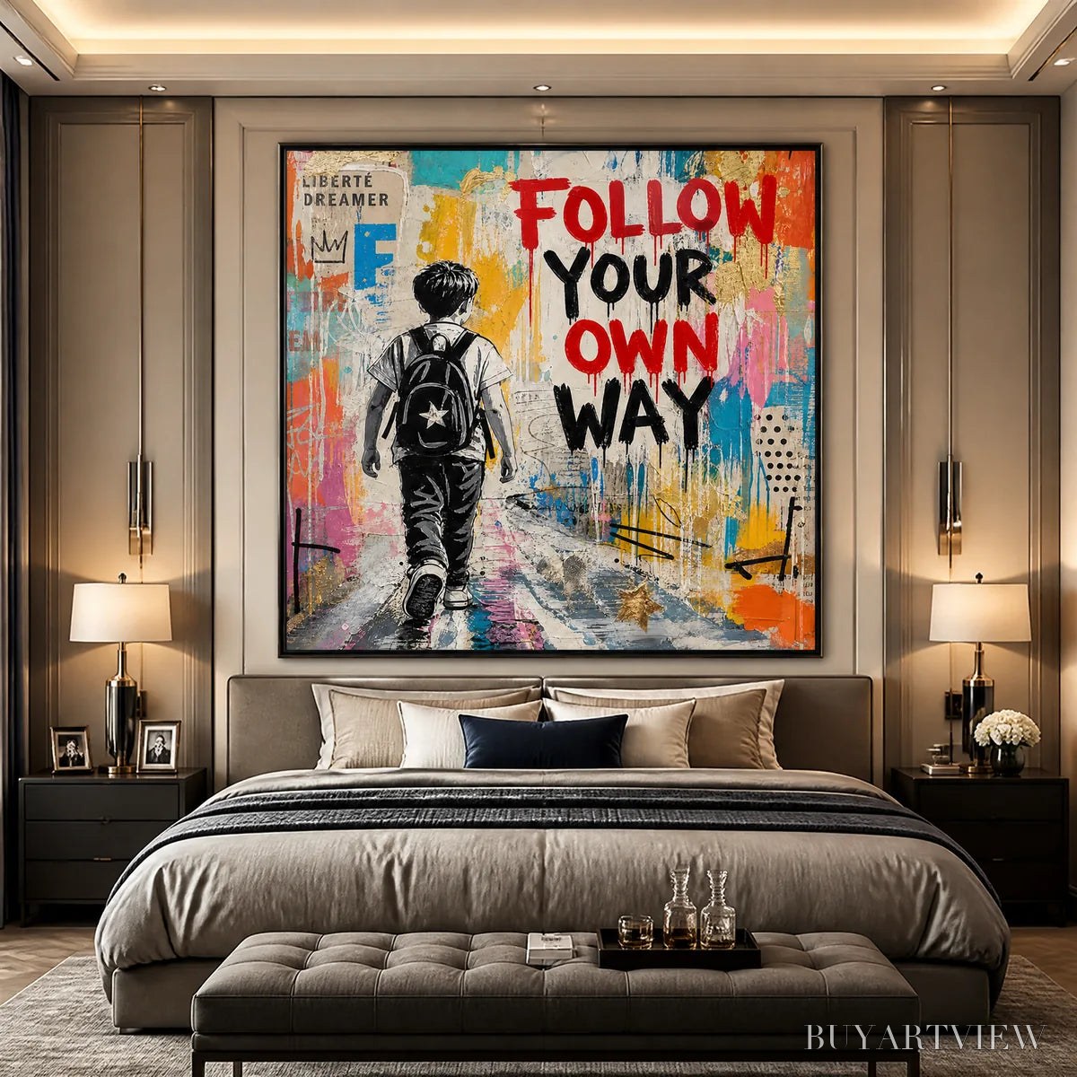 BUYARTVIEW City Courage – Urban Pop Art Inspirational Painting - image 6