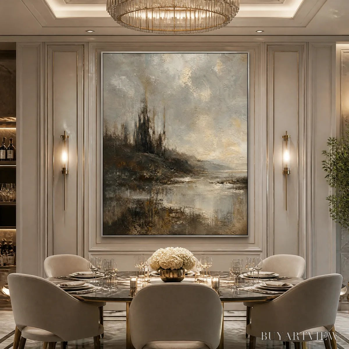 BUYARTVIEW Tarnished Lake – Moody Lake Landscape Painting - image 6